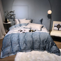 HKM-799891 Elegant 80 Tencel Luxury Bedding Set with Patch Embroidery - Multiple Designs and Sizes Available