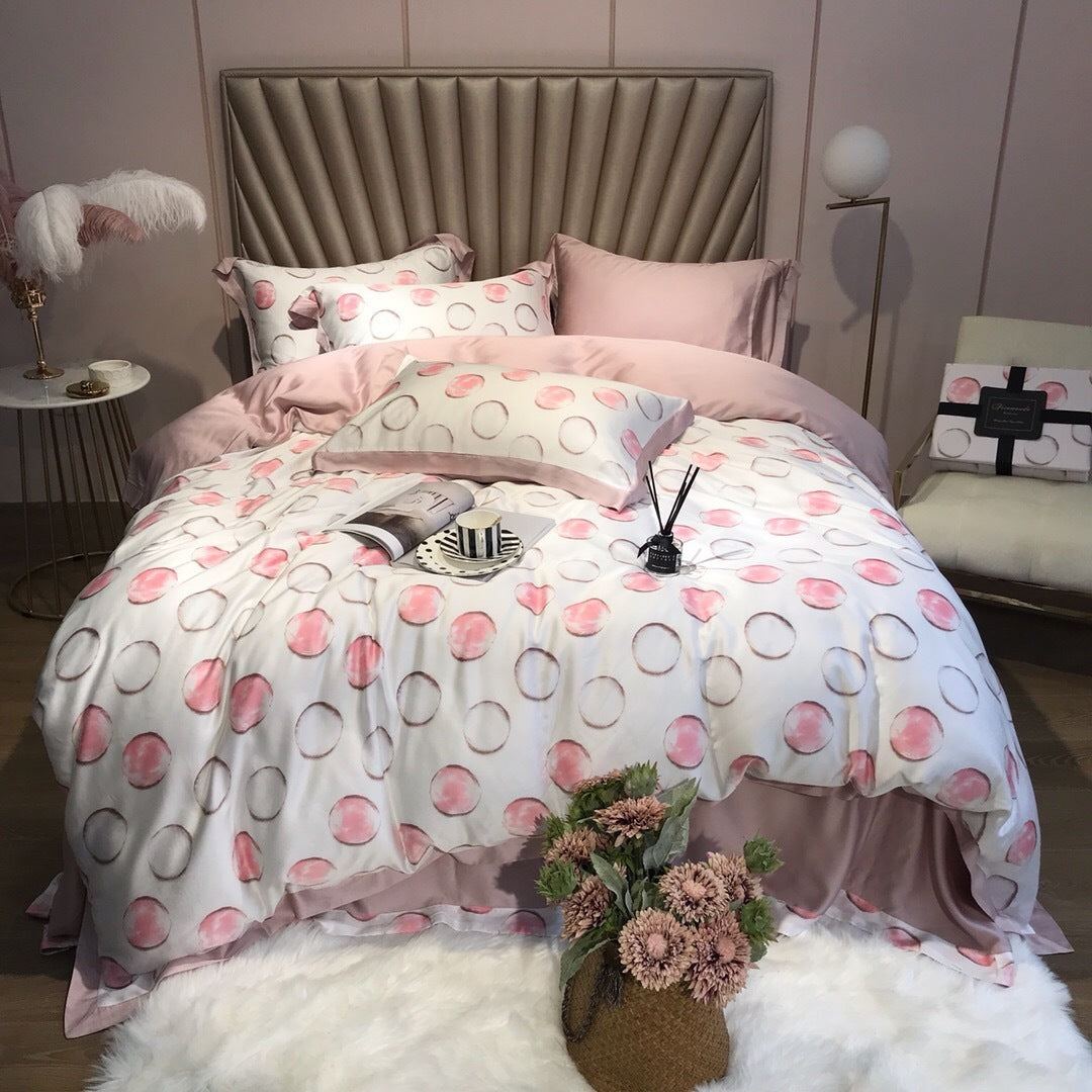 HKM-799891 Elegant 80 Tencel Luxury Bedding Set with Patch Embroidery - Multiple Designs and Sizes Available