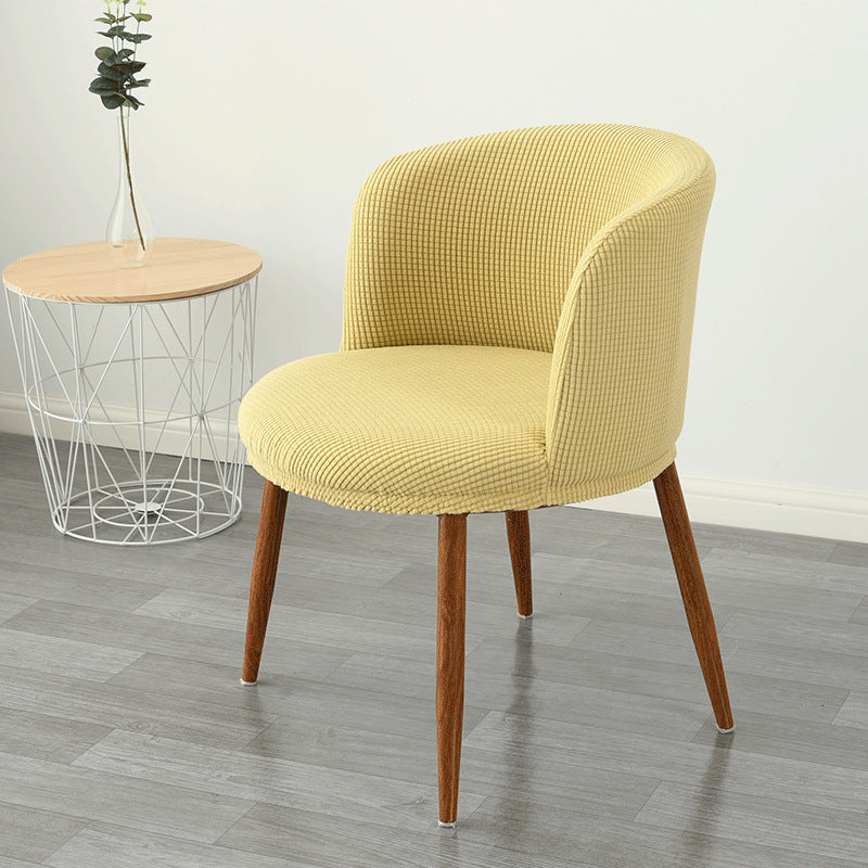 HKM-799955 Low Back All-Inclusive Stretch Dining Chair Cover - Modern Semi-Arc Design in Various Colors
