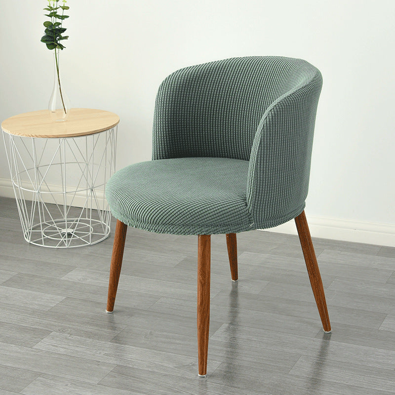 HKM-799955 Low Back All-Inclusive Stretch Dining Chair Cover - Modern Semi-Arc Design in Various Colors