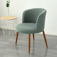 HKM-799955 Low Back All-Inclusive Stretch Dining Chair Cover - Modern Semi-Arc Design in Various Colors