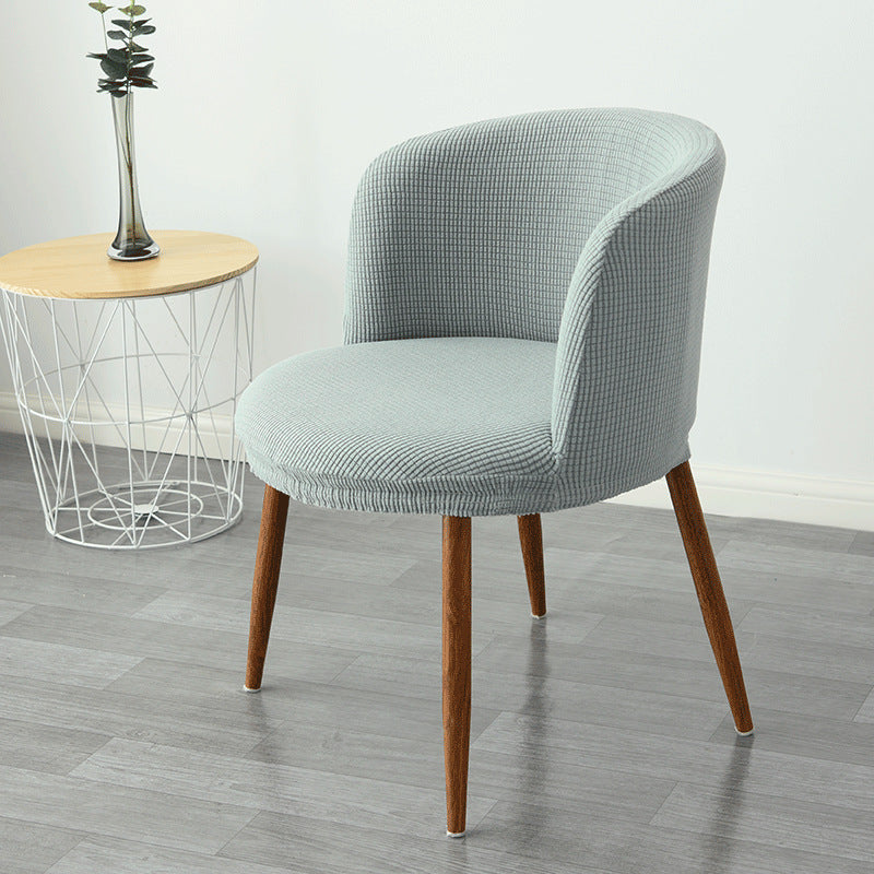 HKM-799955 Low Back All-Inclusive Stretch Dining Chair Cover - Modern Semi-Arc Design in Various Colors