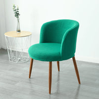 HKM-799955 Low Back All-Inclusive Stretch Dining Chair Cover - Modern Semi-Arc Design in Various Colors