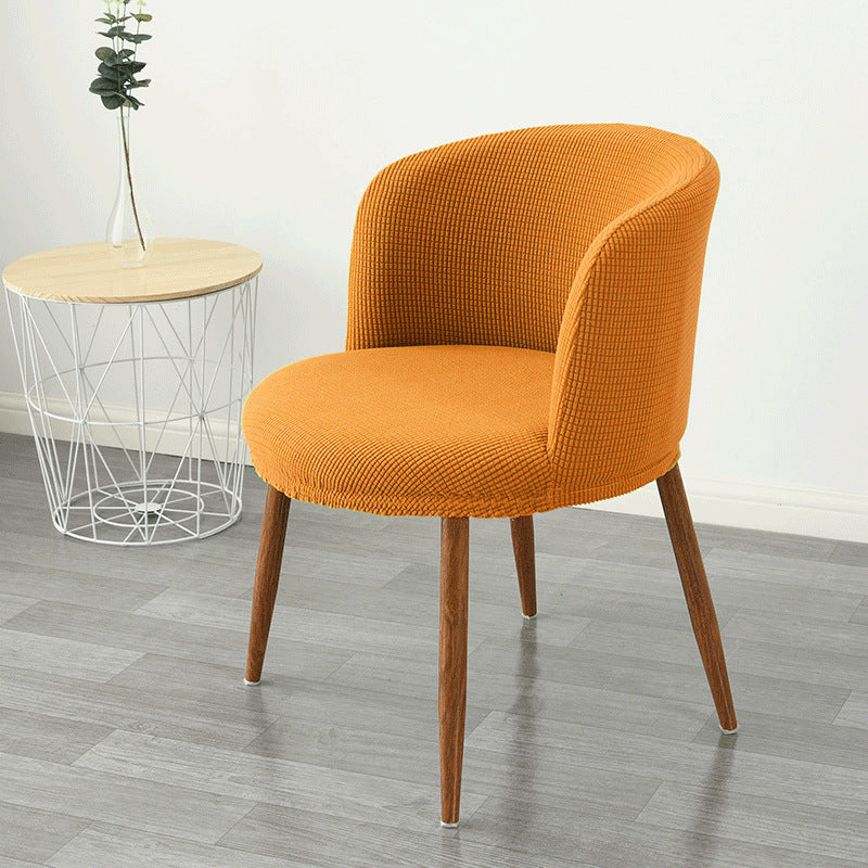 HKM-799955 Low Back All-Inclusive Stretch Dining Chair Cover - Modern Semi-Arc Design in Various Colors