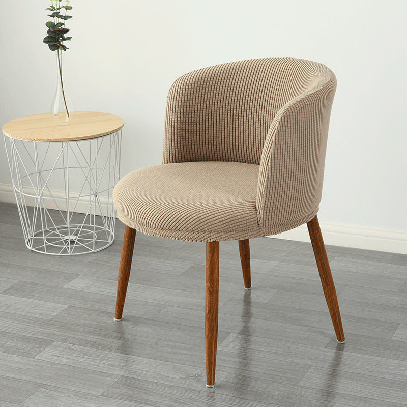 HKM-799955 Low Back All-Inclusive Stretch Dining Chair Cover - Modern Semi-Arc Design in Various Colors