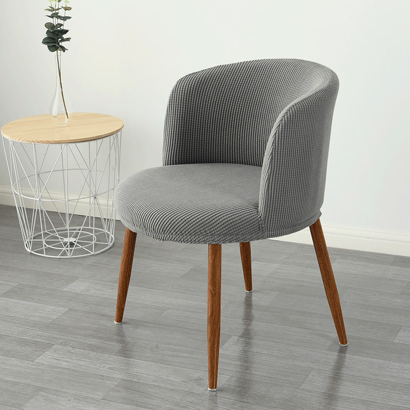 HKM-799955 Low Back All-Inclusive Stretch Dining Chair Cover - Modern Semi-Arc Design in Various Colors