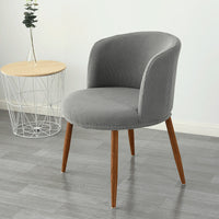 HKM-799955 Low Back All-Inclusive Stretch Dining Chair Cover - Modern Semi-Arc Design in Various Colors