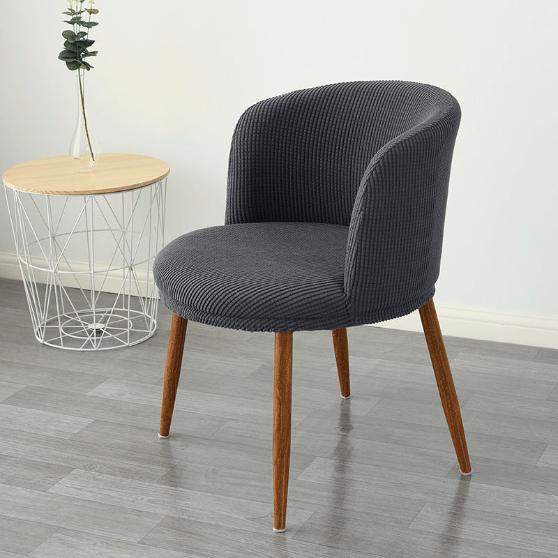HKM-799955 Low Back All-Inclusive Stretch Dining Chair Cover - Modern Semi-Arc Design in Various Colors