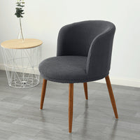 HKM-799955 Low Back All-Inclusive Stretch Dining Chair Cover - Modern Semi-Arc Design in Various Colors