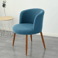 HKM-799955 Low Back All-Inclusive Stretch Dining Chair Cover - Modern Semi-Arc Design in Various Colors