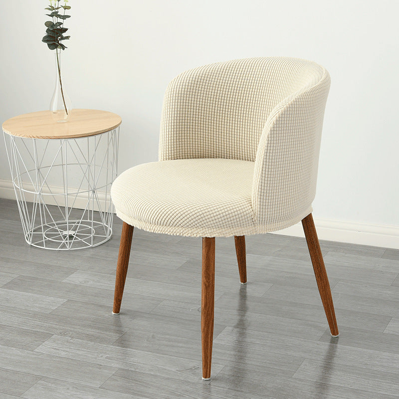 HKM-799955 Low Back All-Inclusive Stretch Dining Chair Cover - Modern Semi-Arc Design in Various Colors