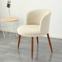 HKM-799955 Low Back All-Inclusive Stretch Dining Chair Cover - Modern Semi-Arc Design in Various Colors