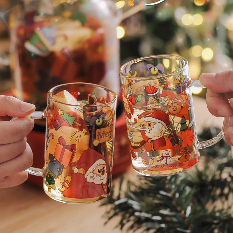 HKM-800019 Creative Snowman Glass Cup for the Holidays - High Temperature Resistant Drinkware