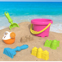 HKM-800147 Colorful Kids Beach Toy Set - 6 Pcs Plastic Sand Digging Tools for Outdoor Fun