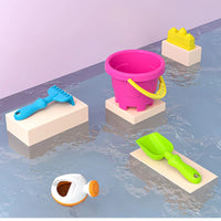 HKM-800147 Colorful Kids Beach Toy Set - 6 Pcs Plastic Sand Digging Tools for Outdoor Fun