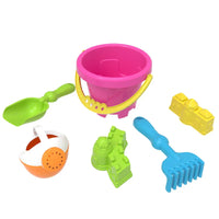 HKM-800147 Colorful Kids Beach Toy Set - 6 Pcs Plastic Sand Digging Tools for Outdoor Fun