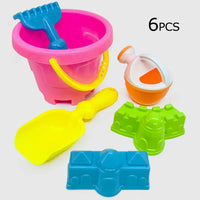 HKM-800147 Colorful Kids Beach Toy Set - 6 Pcs Plastic Sand Digging Tools for Outdoor Fun