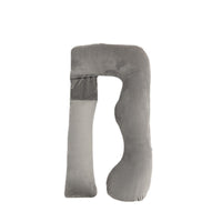 HKM-800211 Detachable Multifunctional Pregnancy Pillow for Belly and Lumbar Support - 147x77cm Crystal Velvet Gray