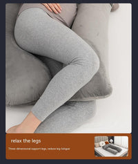HKM-800211 Detachable Multifunctional Pregnancy Pillow for Belly and Lumbar Support - 147x77cm Crystal Velvet Gray