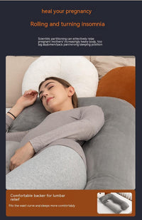 HKM-800211 Detachable Multifunctional Pregnancy Pillow for Belly and Lumbar Support - 147x77cm Crystal Velvet Gray