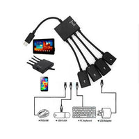 HKM-800275 Multi-Port Micro USB OTG Adapter for Charging and Device Connectivity