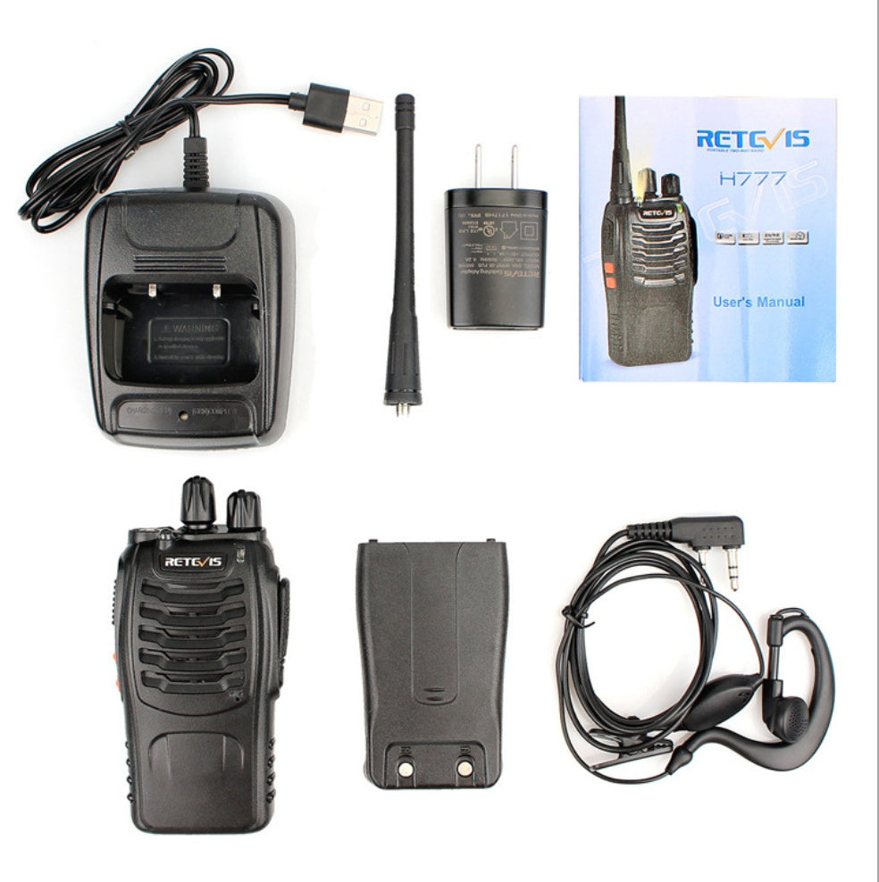 KTX-800595 Single Frequency Walkie Talkie Model H777 - UHF 400-470MHz, 1000mAh Li-ion Battery, Compact Design