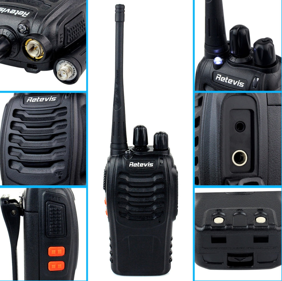 KTX-800595 Single Frequency Walkie Talkie Model H777 - UHF 400-470MHz, 1000mAh Li-ion Battery, Compact Design