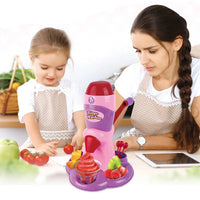 HKM-800723 Kids Plastic Ice Cream Maker Machine with Candy Cups and Spoon - Fun Kitchen Set for Ages 2 to 13