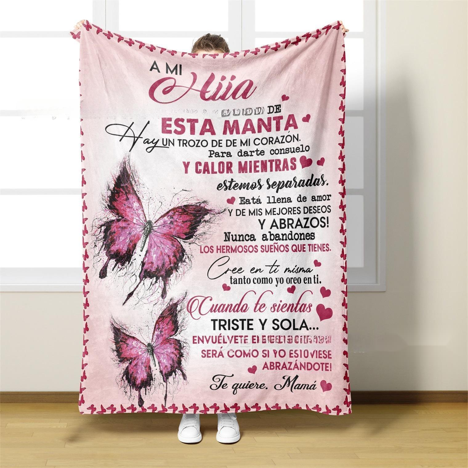 HKM-800723 Soft Polyester Envelope Letter Blanket for Bedroom - Multiple Sizes Available