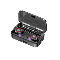 HKM-800787 Wireless Bluetooth Headset with Touch Power Display, Stereo Sound, Dual Ear Functionality, and Voice Control