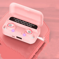 HKM-800787 Wireless Bluetooth Headset with Touch Power Display, Stereo Sound, Dual Ear Functionality, and Voice Control