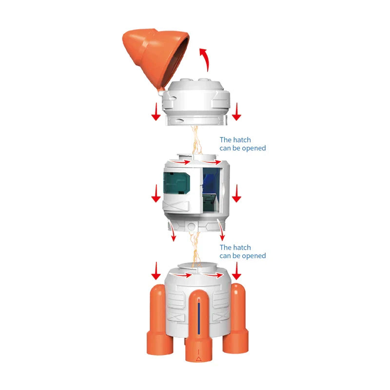 Educational Space Exploration Shuttle Toy with Sound & Music for Kids, Building Blocks Set for Ages 2-7