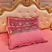 HKM-800851 Lace Quilted Thickened Single Pillowcase - Polyester 48cmx74cm in Multiple Colors