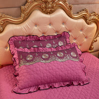 HKM-800851 Lace Quilted Thickened Single Pillowcase - Polyester 48cmx74cm in Multiple Colors