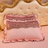 HKM-800851 Lace Quilted Thickened Single Pillowcase - Polyester 48cmx74cm in Multiple Colors