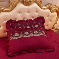 HKM-800851 Lace Quilted Thickened Single Pillowcase - Polyester 48cmx74cm in Multiple Colors