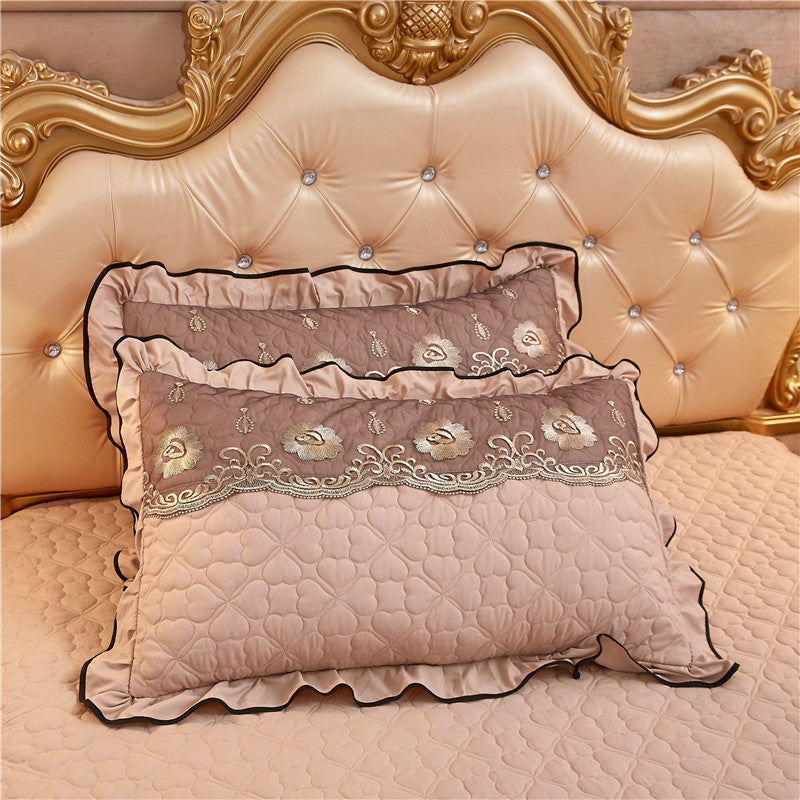 HKM-800851 Lace Quilted Thickened Single Pillowcase - Polyester 48cmx74cm in Multiple Colors