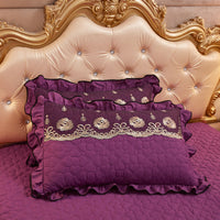 HKM-800851 Lace Quilted Thickened Single Pillowcase - Polyester 48cmx74cm in Multiple Colors