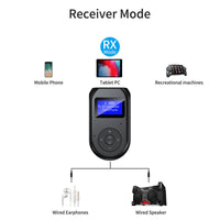 HKM-800915 Bluetooth 5.0 LCD USB Adapter with 300mAh Battery, 6-Hour Playback, 10m Range, Connects Mobile & Headsets