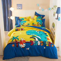 HKM-801043 Cartoon-Themed Cotton Bedding Set for Boys and Girls - Four-Piece Collection