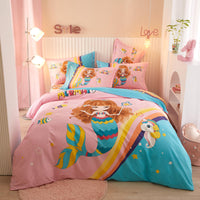 HKM-801043 Cartoon-Themed Cotton Bedding Set for Boys and Girls - Four-Piece Collection