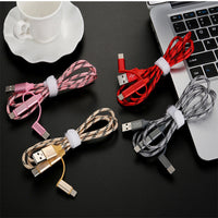 HKM-801299 Three-in-One Fast Charging Cable with Tiger Pattern for Apple, Android, and Type-C Devices - 1 Meter Length