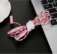 HKM-801299 Three-in-One Fast Charging Cable with Tiger Pattern for Apple, Android, and Type-C Devices - 1 Meter Length