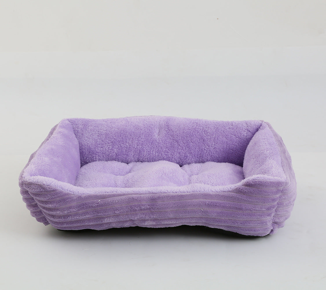 HKM-801427 Four Seasons Universal Pet Bed Candy Color Square Kennel Teddy Pomeranian Mat Cat Nest Pet Bed