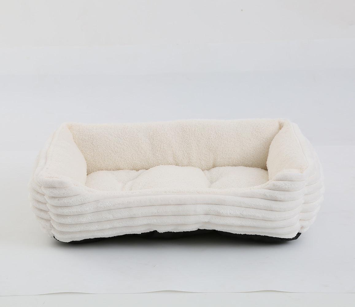 HKM-801427 Four Seasons Universal Pet Bed Candy Color Square Kennel Teddy Pomeranian Mat Cat Nest Pet Bed