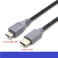 HKM-801427 Type-C to Micro USB OTG Data Cable for Android Phones - Length Options: 0.25M, 0.5M, 1M