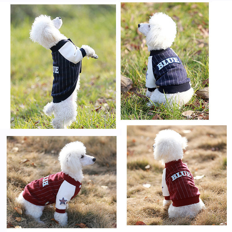 HKM-801491 Autumn Cotton Dog Baseball Shirt for Two-Legged Wearers, General Fit