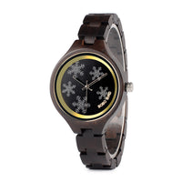 HKM-801555 Men's Casual Wooden Quartz Watch with Round Dial and Butterfly Clasp