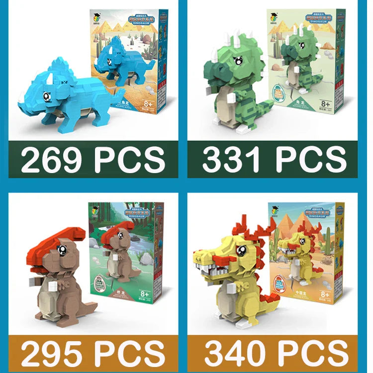 HKM-801619 Dinosaur Building Block Toy Set for Kids - Educational DIY Assembly Toy for Ages 6 and Up