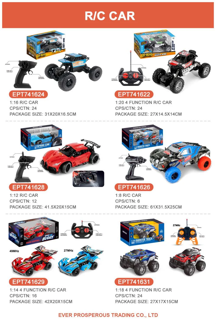 HKM-801683 1/16 Scale High Speed Remote Control Rock Crawler with Six Tires for Kids